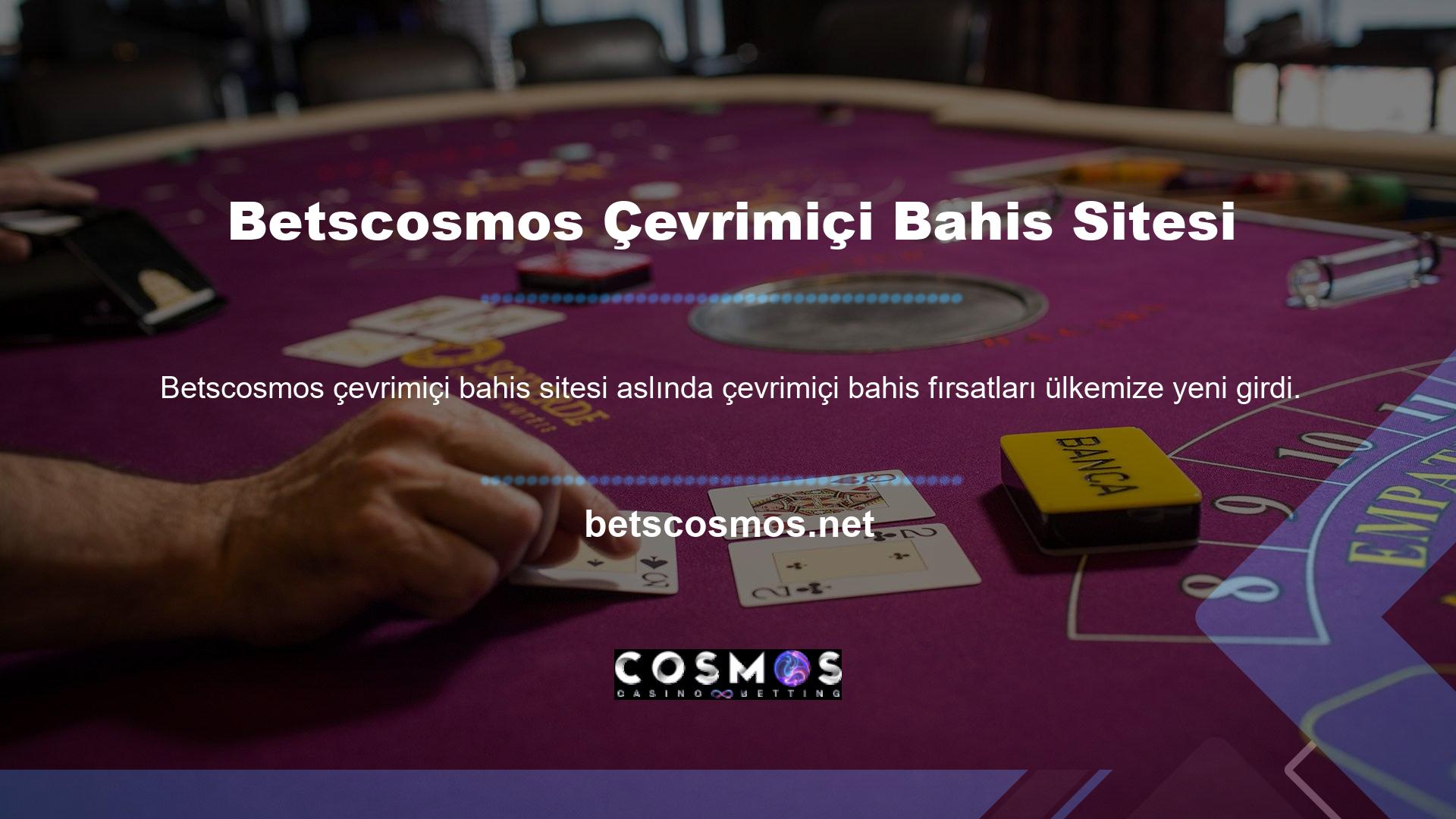 Bununla birlikte, Betscosmos canlı bahis alternatifi, bu sınırlamaları ortadan kaldırmanın yanı sıra yaklaşık canlı bahis hizmeti sunmanın yanı sıra bizi size daha fazla alternatif sunmaya davet ediyor